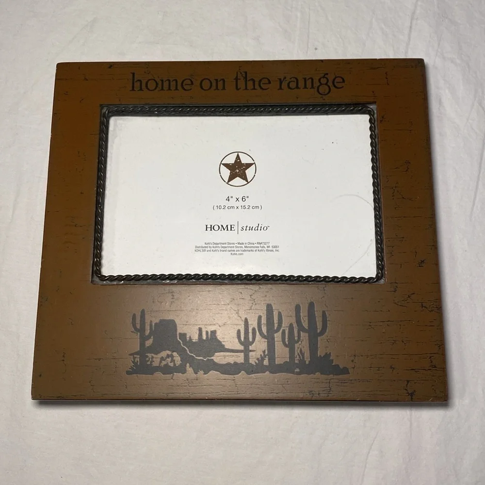 Home Studio Western Cowboy Themed 4x6 Photo Frames Home Decor NWOT Set of 3